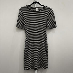 American Apparel Women's Black and White Striped Mini Dress